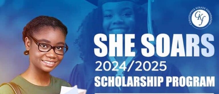 CHRISTOPHER KOLADE FOUNDATION SHE SOARS SCHOLARSHIP PROGRAM 2025