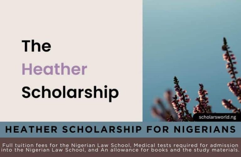 THE HEATHER SCHOLARSHIP 2024