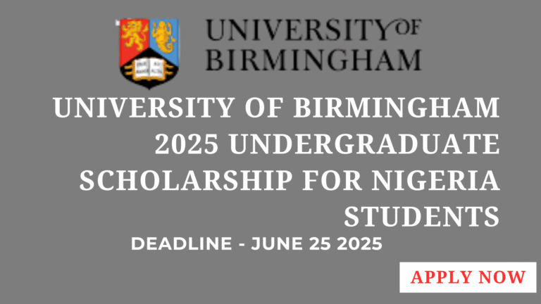 University of Birmingham 2025 Undergraduate Scholarship for Nigerian Students