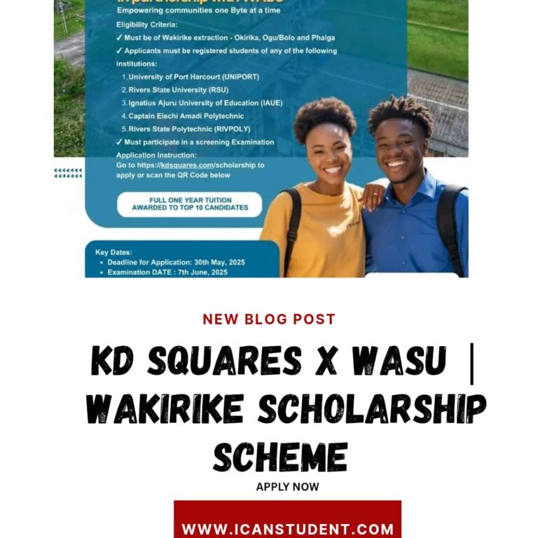 KD Squares x WASU | Wakirike Scholarship Scheme 2025