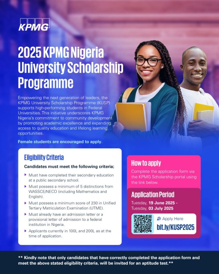 KPMG University Scholarship Programme 2025