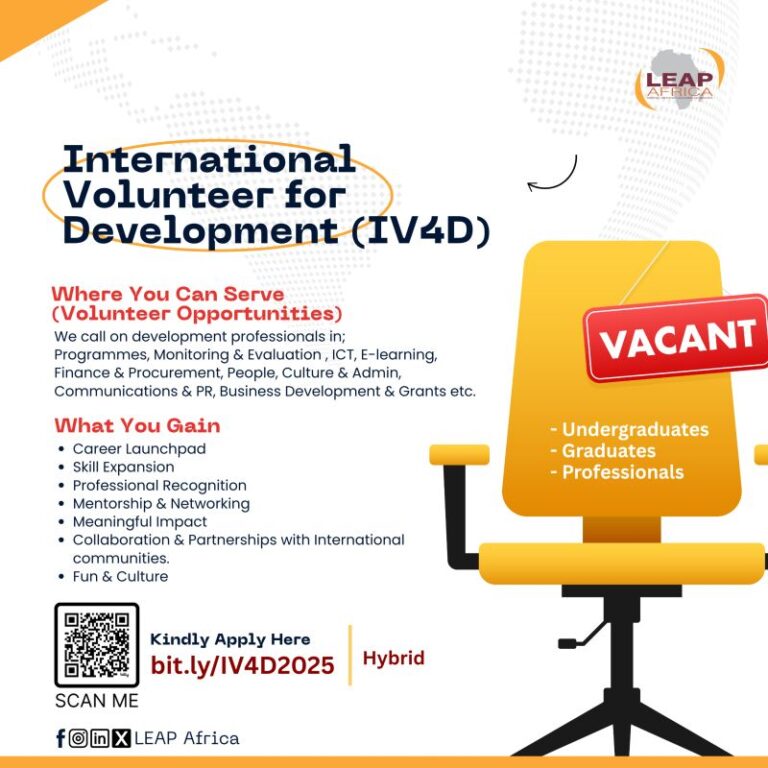 Application for LEAP AFRICA International Volunteers for Development (How to apply)