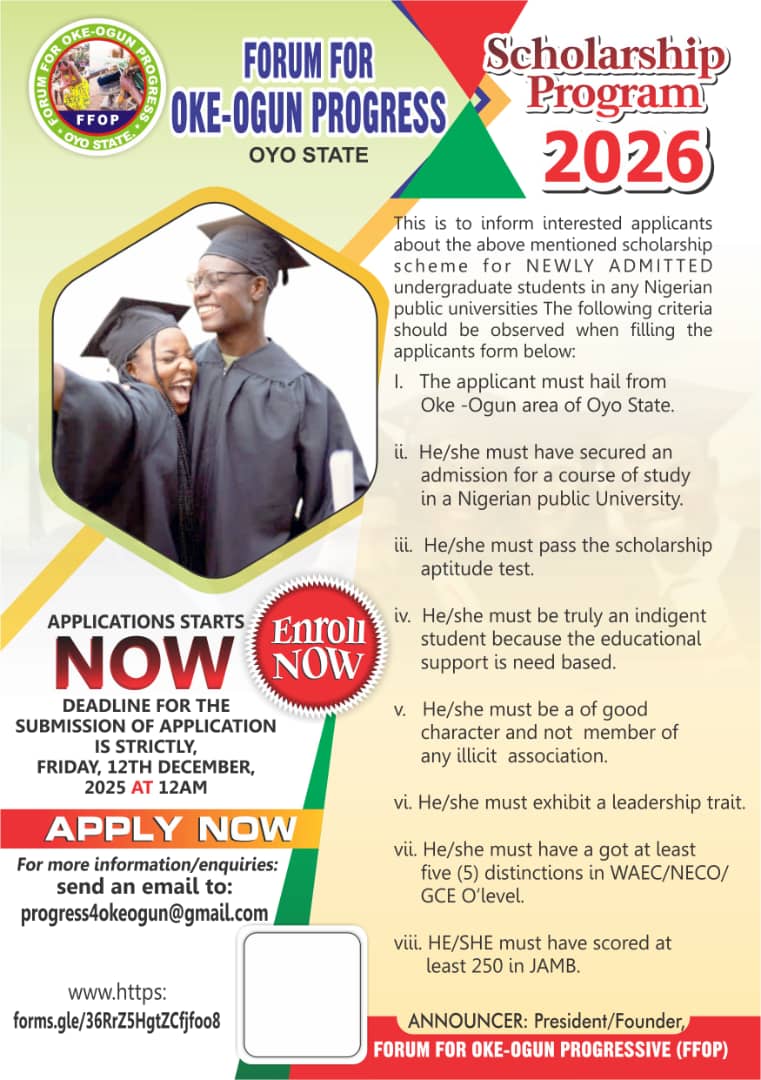 How to apply to Oke-Ogun Progress (FFOP) Scholarship Program 2026