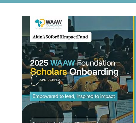 Fully funded WAAW Foundation scholarship for undergraduates
