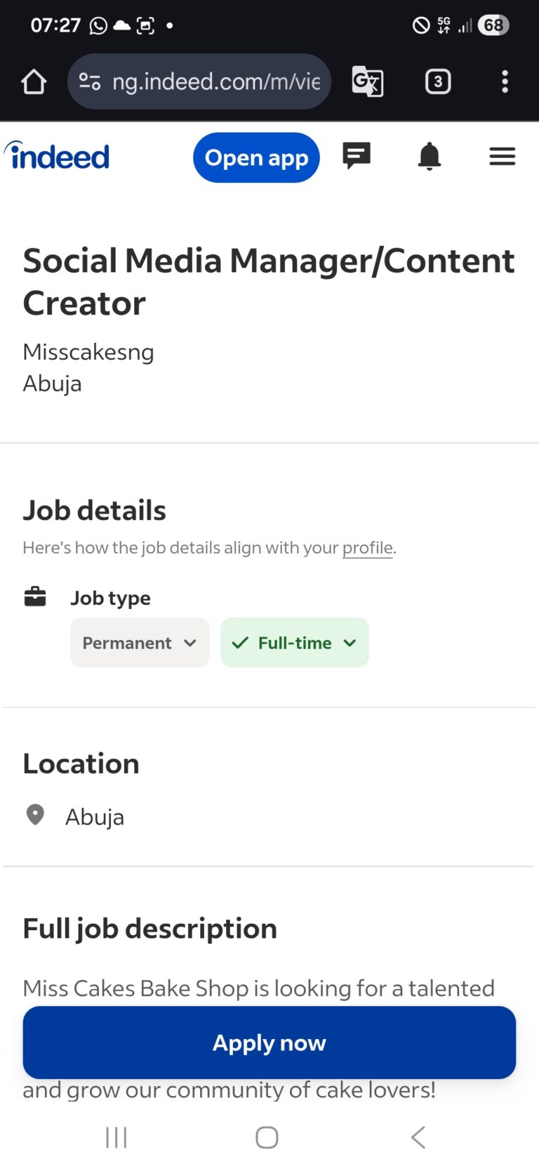 Social Media Manager & Content Creator – Remote/Hybrid Role in Abuja