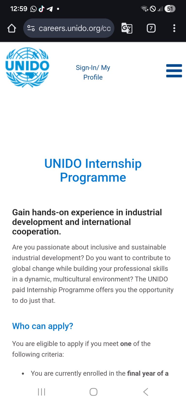 UNIDO Internship Programme with  Monthly Stipend. Apply Now for 2025