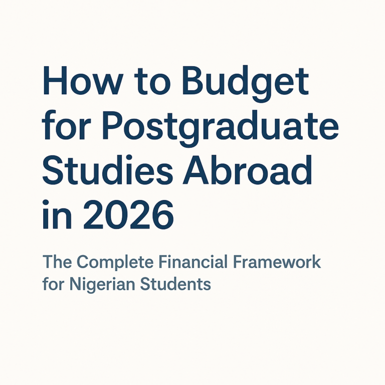 How to Budget for Postgraduate Studies Abroad in 2026: The Complete Financial Framework