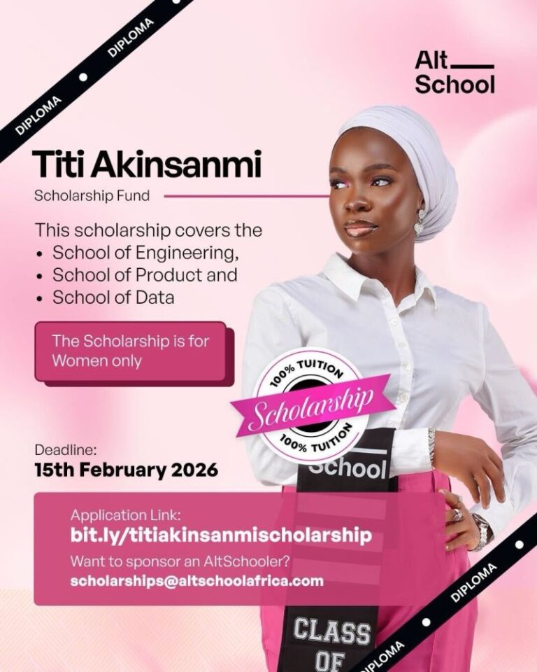 Titi Akinsanmi Scholarship Fund 2026: Fully Funded Tech Scholarships for Nigerian Women in Africa