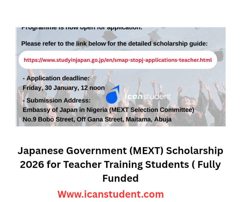 Japanese Government (MEXT) Scholarship 2026 for Teacher Training Students ( Fully Funded)
