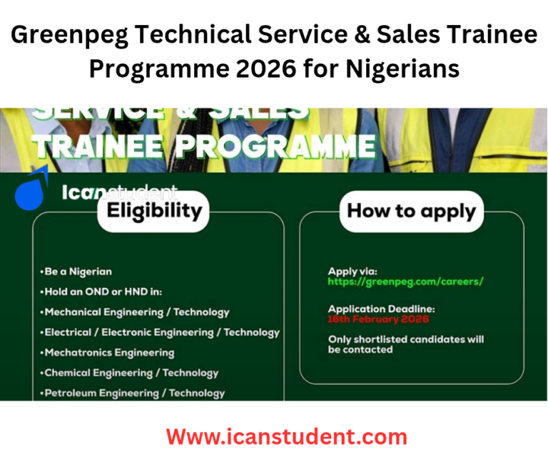 Greenpeg Technical Service & Sales Trainee Programme 2026 for Nigerians