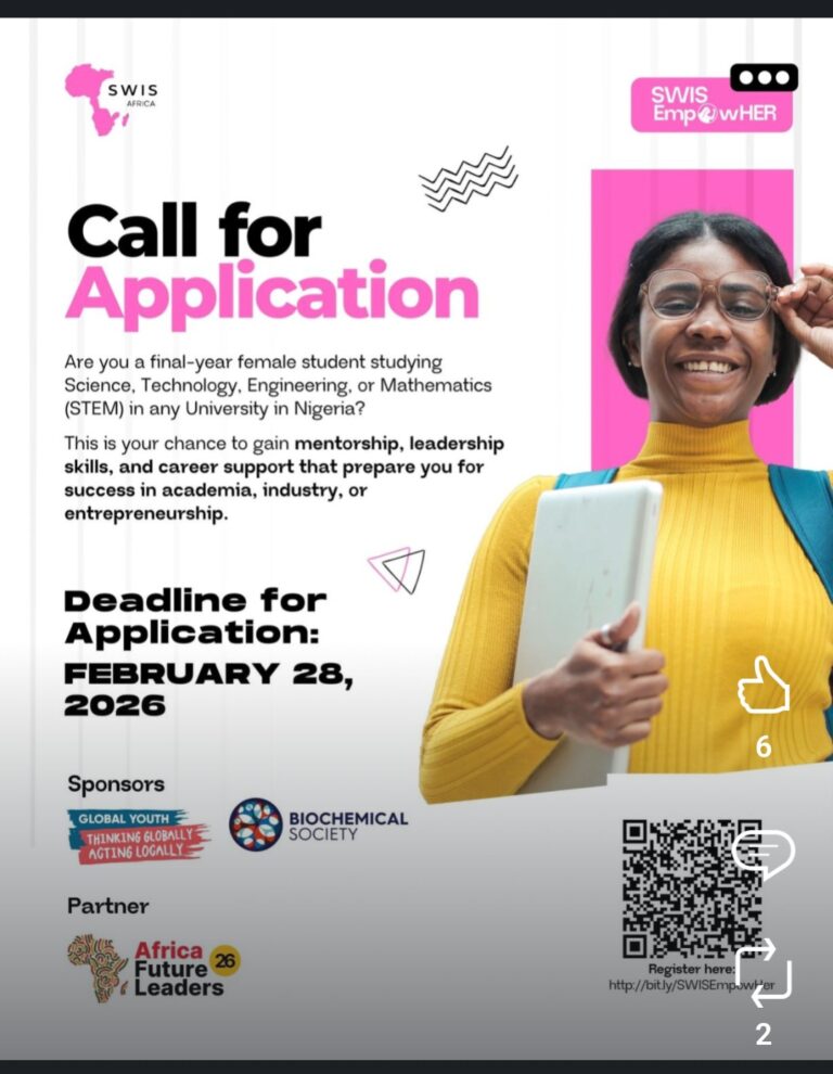 SWIS EmpowHER Programme 2026 for Female STEM Students in Nigeria