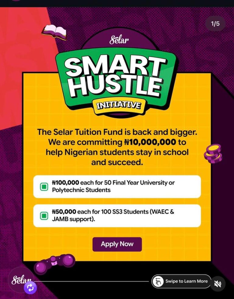 Selar Smart Hustle Initiative 2026 – Support Fund for Nigerian Students