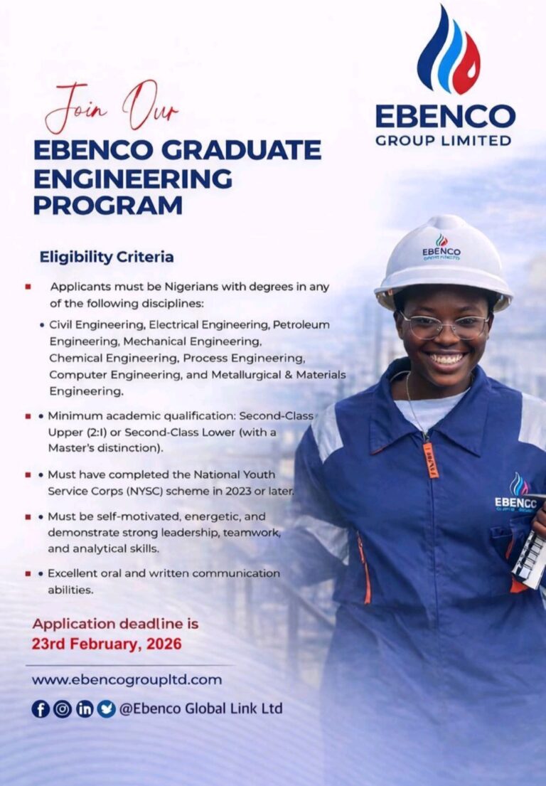 EBENCO Graduate Engineering Program 2026 (Nigeria)