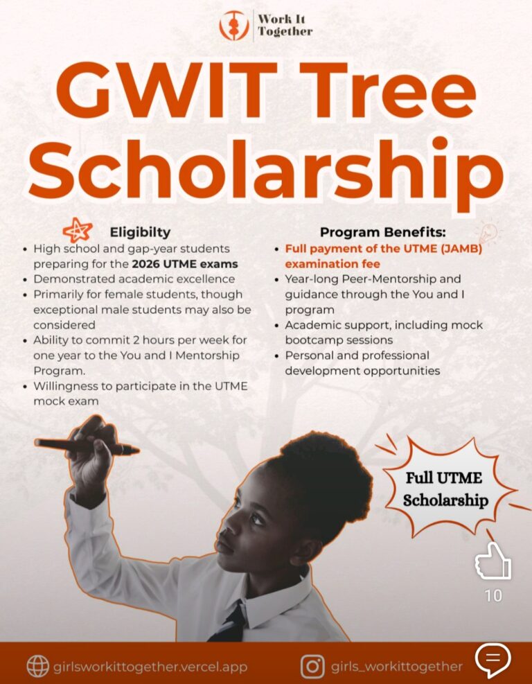 GWIT Tree Scholarship 2026 (Full UTME Fee Sponsorship for Nigerian Students)