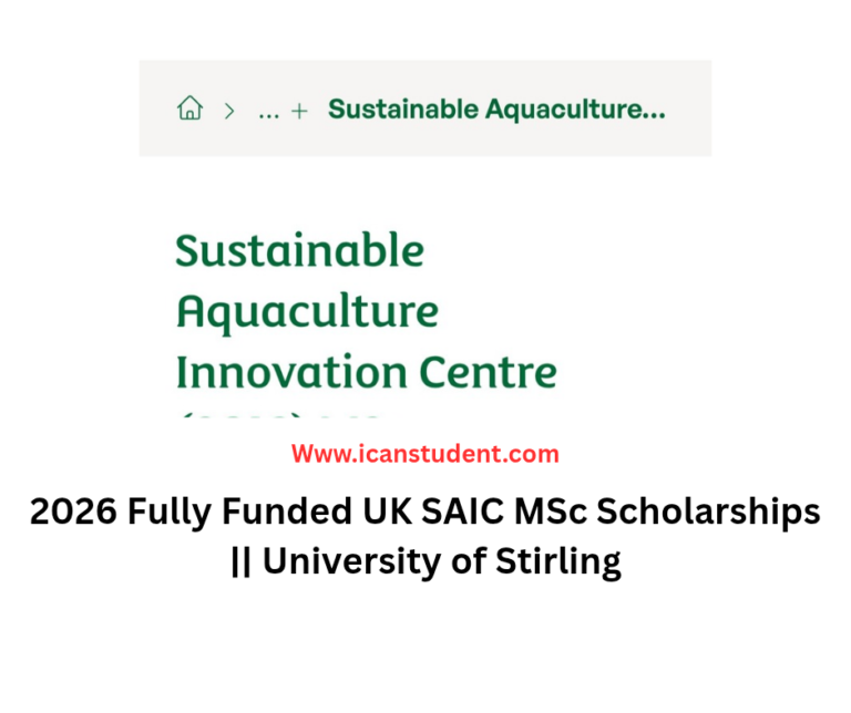 2026 Fully Funded UK SAIC MSc Scholarships || University of Stirling