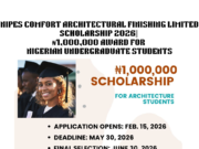 NIPES Comfort Architectural Finishing Limited Scholarship 2026|| ₦1,000,000 Award for Nigerian Undergraduate Students