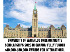 University of Waterloo Undergraduate Scholarships 2026 in Canada: Fully Funded $10,000–$80,000 Awards for International Students