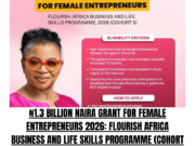 ₦1.3 Billion Naira Grant for Female Entrepreneurs 2026: Flourish Africa Business and Life Skills Programme (Cohort 5)