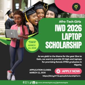 Afro-Tech Girls Laptop Scholarship 2026 || Free Laptop for Women in STEM