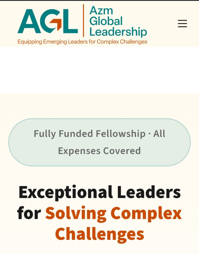 Fully Funded Azm Global Leaders (AGL) Fellowship 2026–2028 | $10,000 Leadership Award