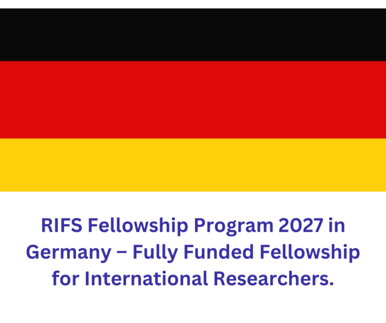 RIFS Fellowship Program 2027 in Germany – Fully Funded Fellowship for International Researchers.