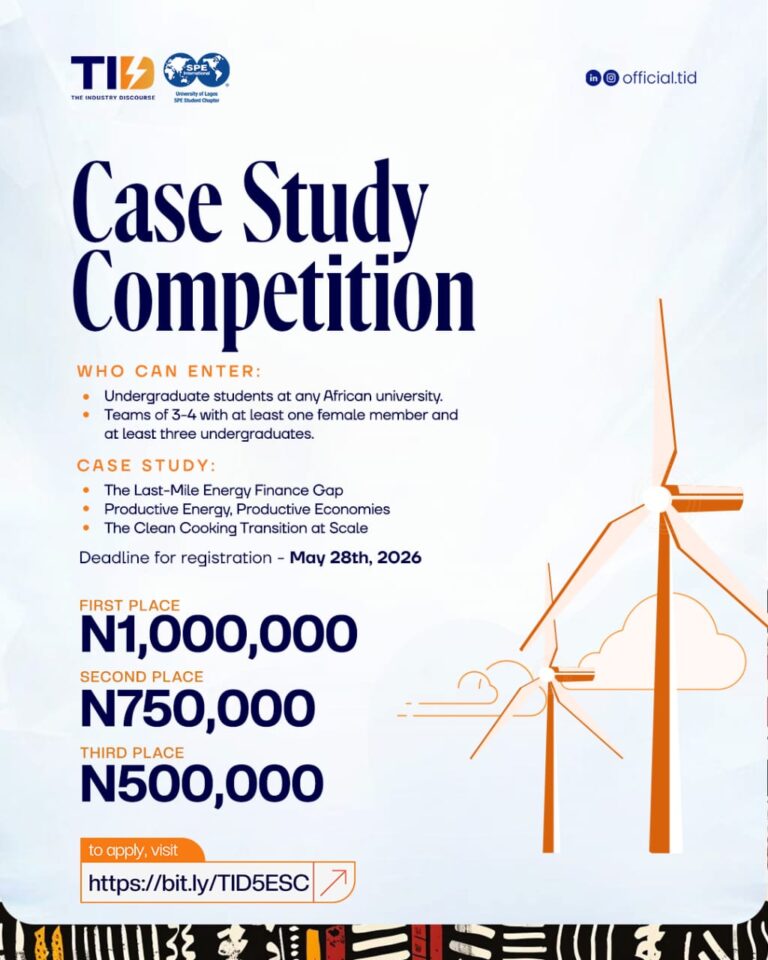 TID 5.0 Energy Startup Challenge 2026 – Win Up to ₦2.5 million  (Open to African University Students)