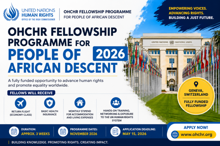 Fully Funded United Nations OHCHR fellowship for African Descent to Switzerland 2026