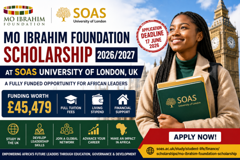 Mo Ibrahim Foundation Scholarship  at SOAS University of London (Fully Funded)