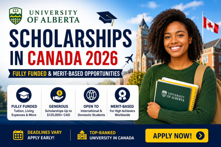 University of Alberta Scholarships in Canada 2026 (Fully Funded & Merit-Based Opportunities)