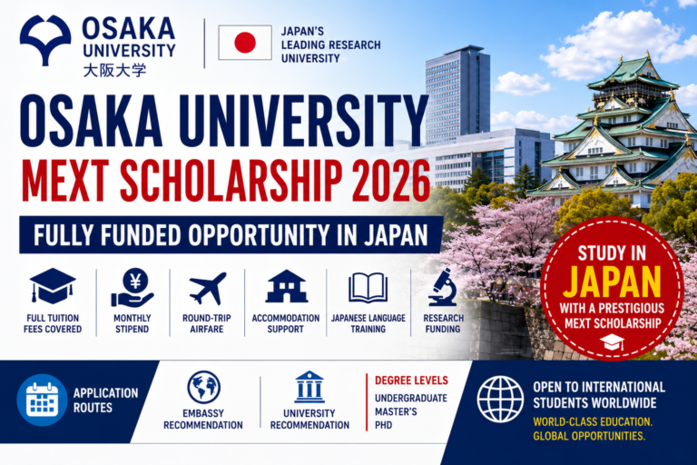 Osaka University MEXT Scholarship 2027 in Japan (Fully Funded)