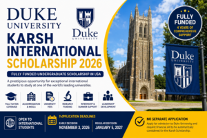 Duke University Karsh International Scholarship 2026 in the USA || Fully Funded