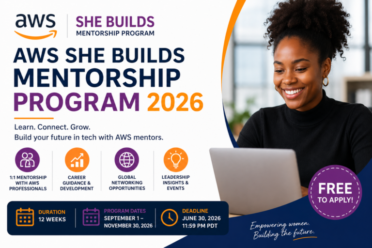 Amazon AWS She Builds Mentorship Program 2026 (Free Training for Women in Tech)