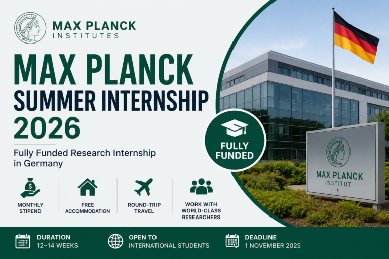 Max Planck Summer Internship 2026 in Germany (Fully Funded)