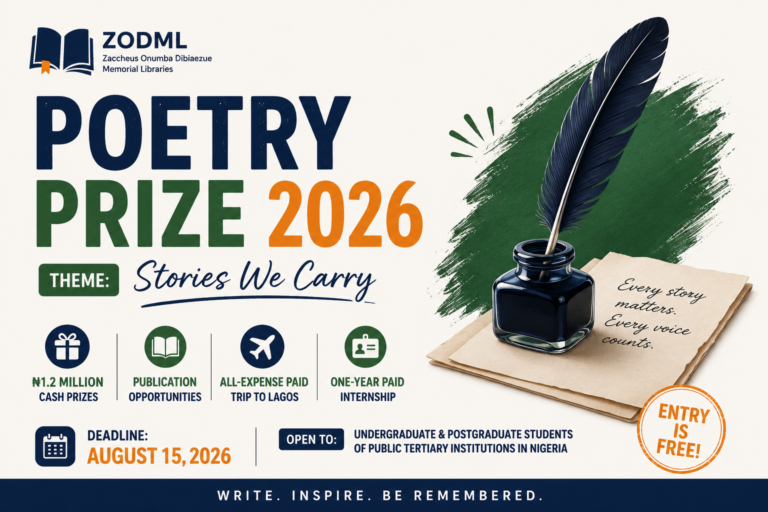 ZODML Poetry Prize 2026 for Nigerian Students