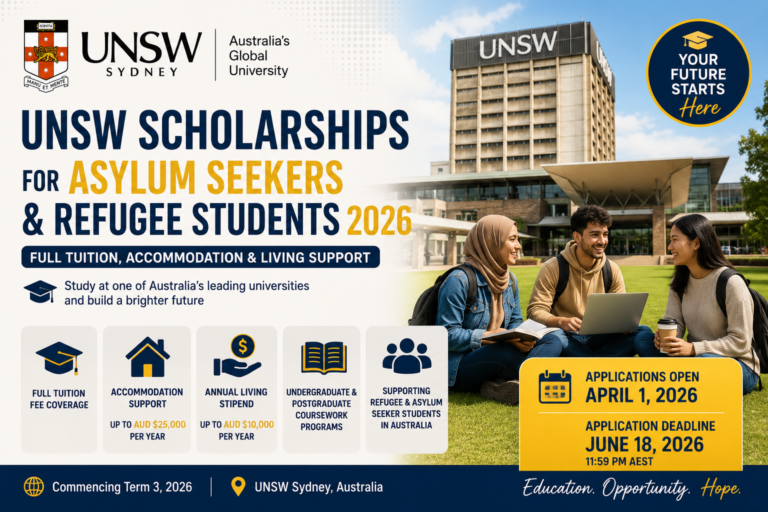 UNSW Scholarships for Asylum Seekers and Refugee Students 2026 in Australia | Fully Funded