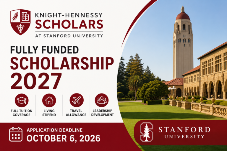 Knight-Hennessy Scholarship 2027 at Stanford University, USA (Fully Funded)
