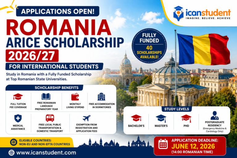 Romania ARICE Scholarship 2026/27 for International Students (Fully Funded)