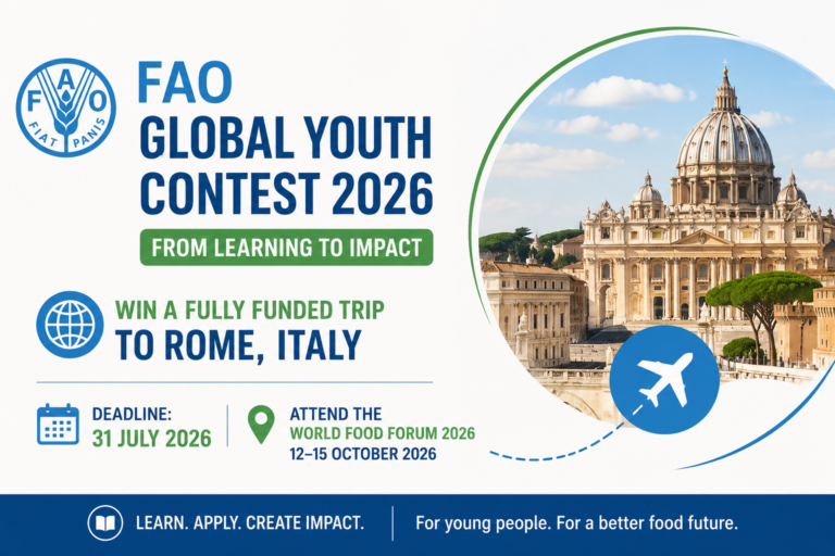 FAO Global Youth Contest 2026 (Win a Fully Funded Trip to Rome, Italy)