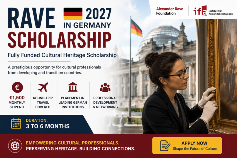 RAVE Scholarship 2027 in Germany (Fully Funded Cultural Heritage Scholarship with Monthly Stipend)