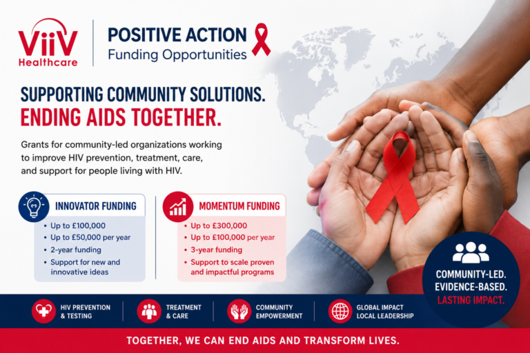 ViiV Healthcare Positive Action Funding Opportunities 2026 || Up to £300,000 for Community-Based Organizations)