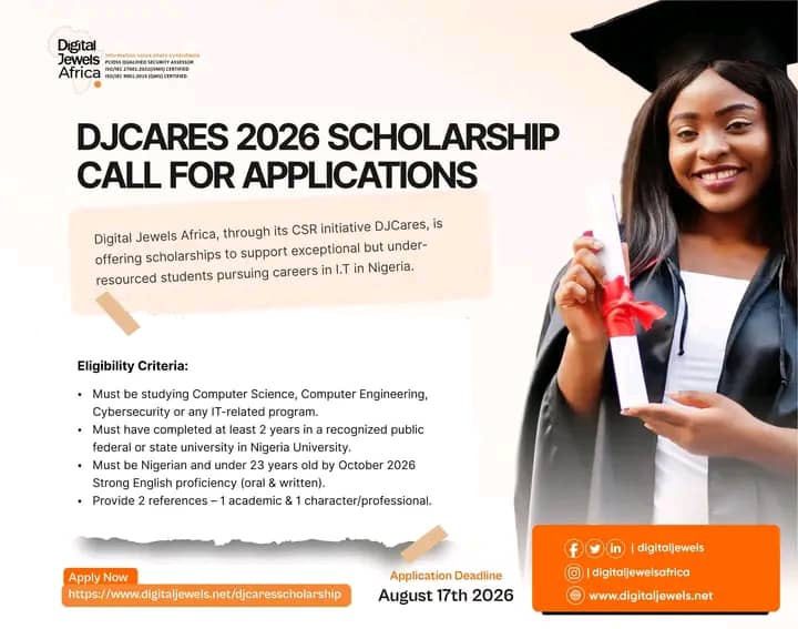 DJCARES Scholarship 2026 | Fully Funded Scholarship for Nigerian Students