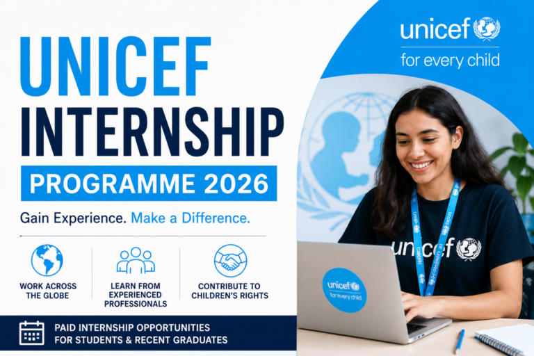UNICEF Internship Programme 2026 (Paid Global Internship for Students and Recent Graduates)