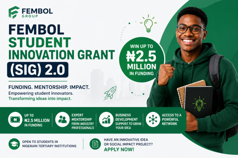 Fembol Student Innovation Grant (SIG) 2.0 2026 | Win Up to ₦2.5 Million in Funding
