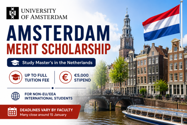 Study in the Netherlands: Amsterdam Merit Scholarship 2027 for International Students