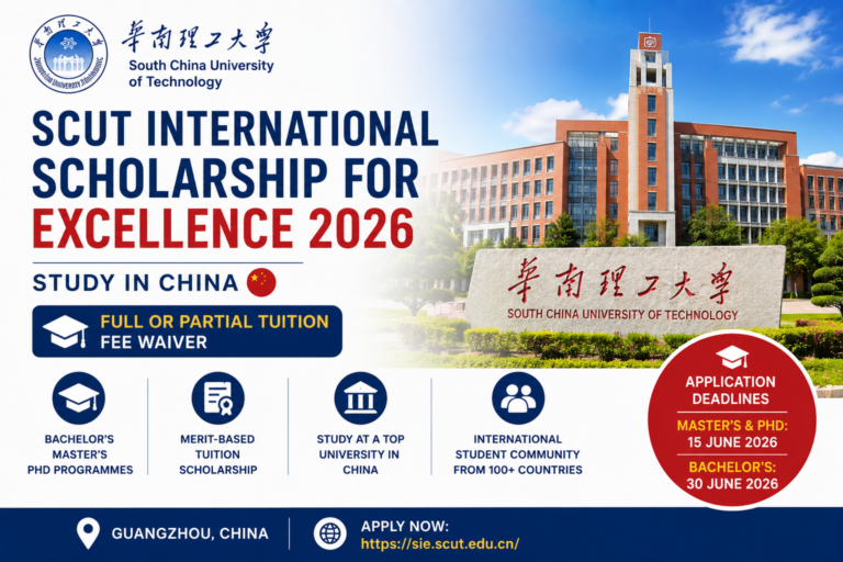 SCUT International Scholarship for Excellence 2026 in China