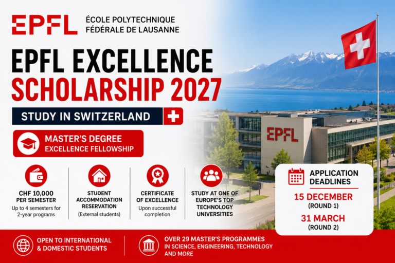 EPFL Excellence Scholarship 2027 in Switzerland