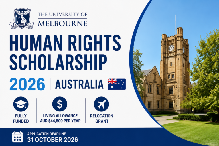 University of Melbourne Human Rights Scholarship 2026 in Australia (Fully Funded)