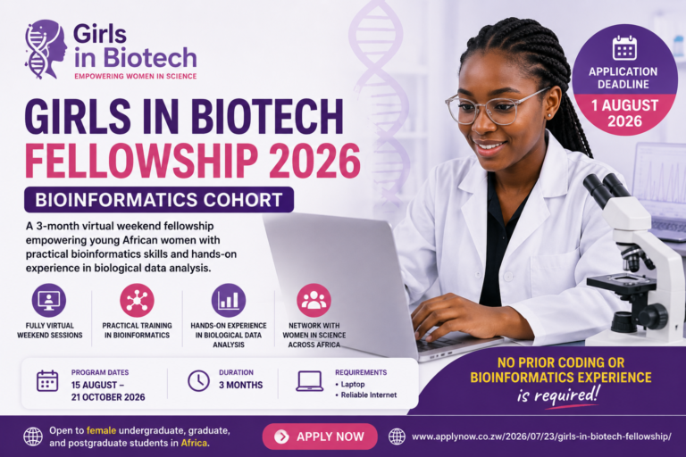 Girls in Biotech Fellowship 2026 | Fully Virtual Bioinformatics Training for African Women in Science