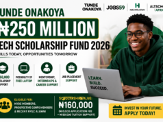 Tunde Onakoya ₦250 Million Tech Scholarship Fund 2026 | Get ₦160,000