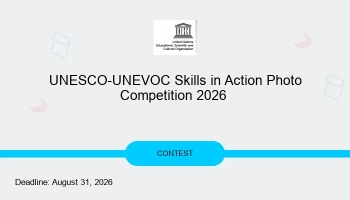 UNESCO-UNEVOC Skills in Action Photo Competition 2026 | Win Up to USD 750 in Cash Prizes